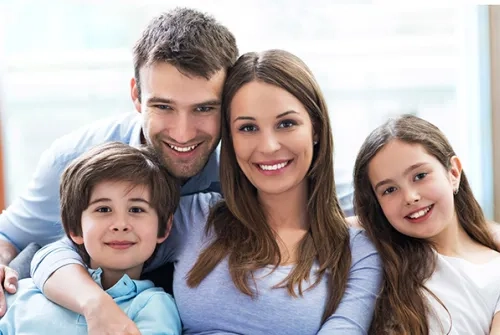 Happy family at dental clinic